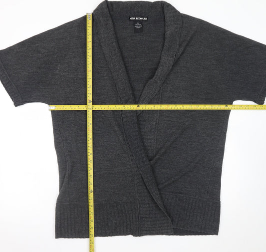 Womens UK Size 2XL Nina Leonard Grey Cardigan Jumper