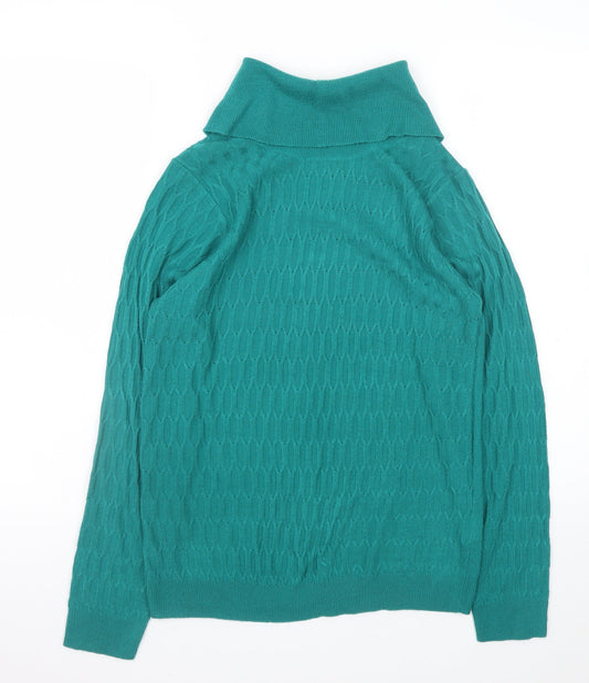 Womens UK Size S ISLE Essentials Green Pullover Jumper