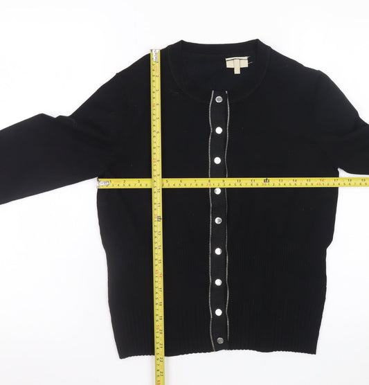 Karen Millen Women's Black Size 8 Slim Knit Cardigan