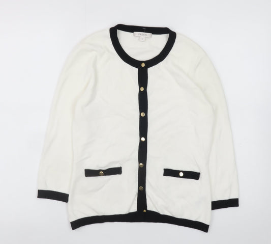 Womens UK Size S Precis White Cardigan Jumper