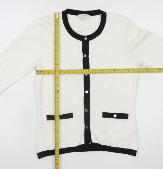Womens UK Size S Precis White Cardigan Jumper