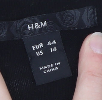Womens UK Size 16 H&M Black Cardigan Jumper