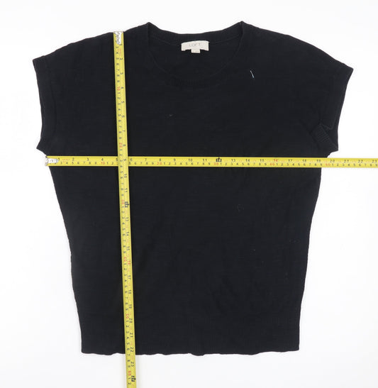 LOFT Women’s Black XS Basic Cotton Short Sleeve Top