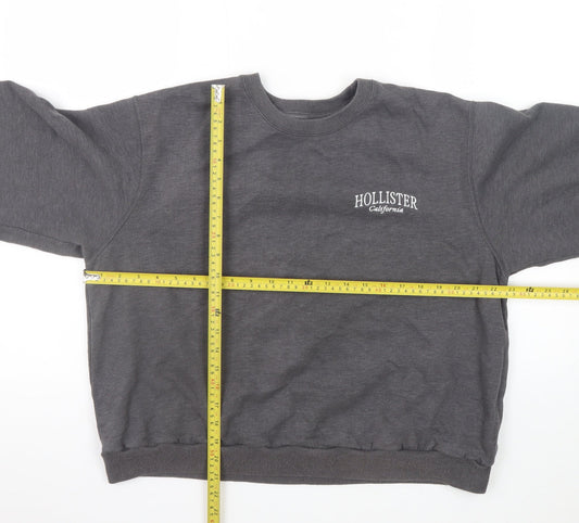 Hollister Women’s Grey Crew Neck Pullover Sweatshirt Size M
