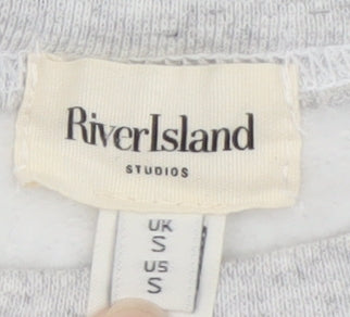 River Island Women’s Grey Graphic Pullover Sweatshirt Size S