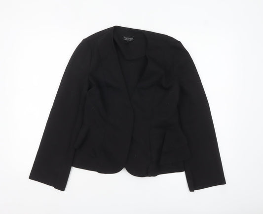 Topshop Women’s Black Peplum Suit Jacket UK 10 Polyester Cotton Blend