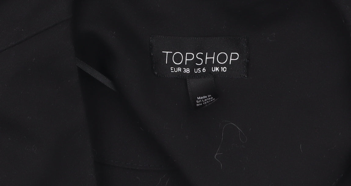 Topshop Women’s Black Peplum Suit Jacket UK 10 Polyester Cotton Blend
