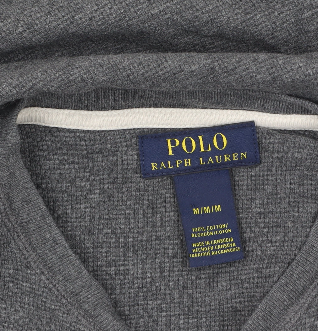 Polo Ralph Lauren Men's Grey Cotton Long Sleeve Top M