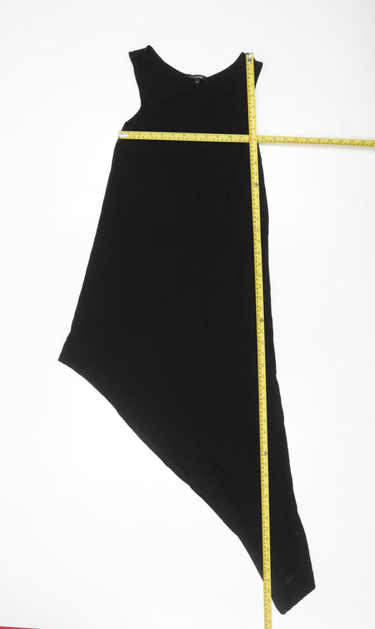 River Island Women’s Black Asymmetric Sleeveless Jersey Dress Size 10