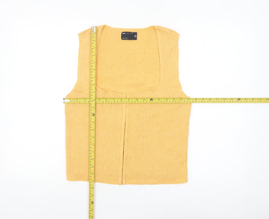 ASOS Design Women's Yellow Knit Tank Top Size 16 Sleeveless