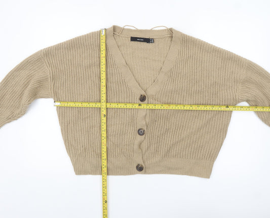 Vero Moda Women’s Beige Chunky-Knit V-Neck Cardigan XL