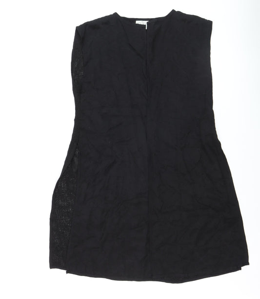 Additional front view of Masai Women Black Open Knit Sleeveless Vest Medium