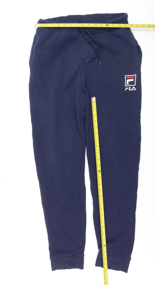 Fila Men’s Blue Jogger Sweatpants L Cotton Blend Activewear