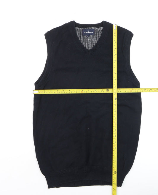 Marks and Spencer Blue Harbour Men's Black Cotton V-Neck Vest XS