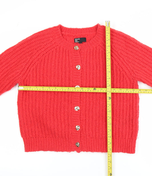 Friends Like These Women Red Chunky Knit Cardigan Size 8