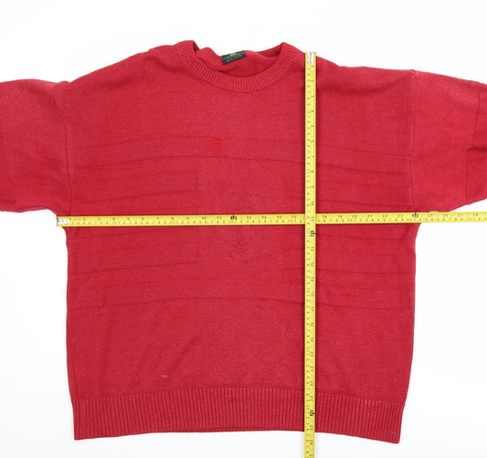 Westbury Men's Red XL Crew Neck Cotton Blend Pullover Jumper