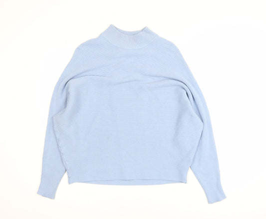 Principles Womens Blue Mock Neck Relaxed Fit Knit Jumper Size L
