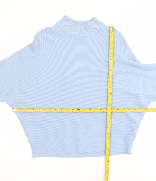 Principles Womens Blue Mock Neck Relaxed Fit Knit Jumper Size L