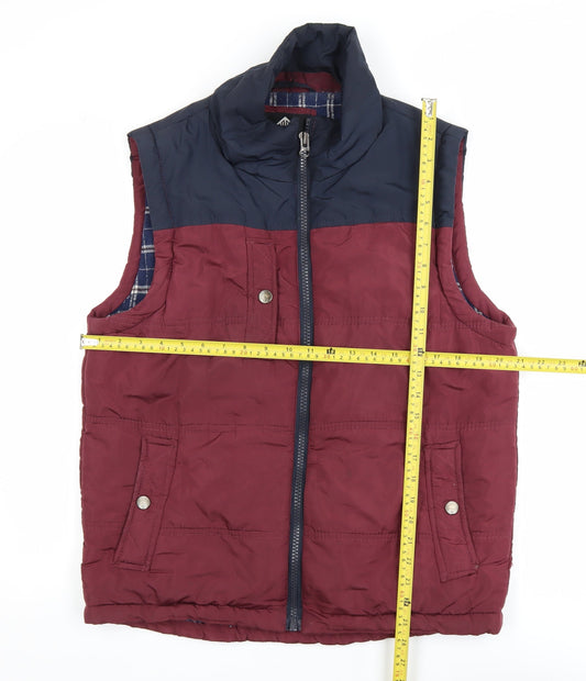 Cotton On Nineteen Ninety One Men's Burgundy Blue Puffer Waistcoat M