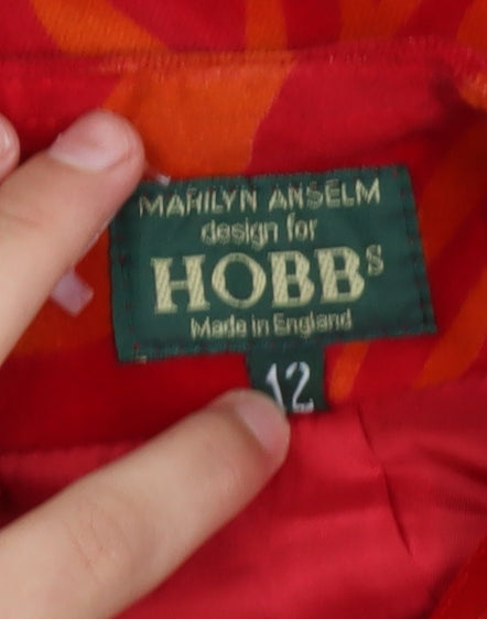 Hobbs Women’s Red Animal Print Cotton Short Skirt Size 12
