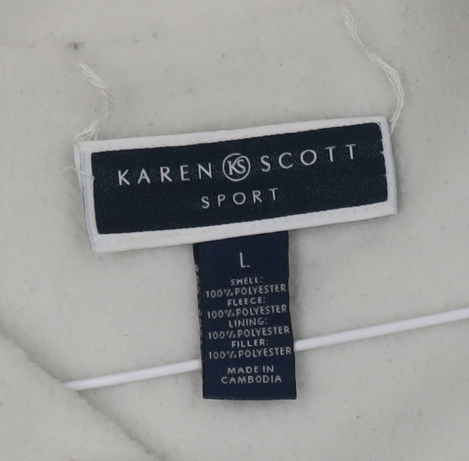 Brand and care label for Karen Scott Sport Black Fleece Lined Zip Waistcoat L unisex bodywarmer