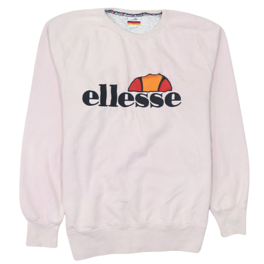 Additional front view of Ellesse Heritage Women's Pink Sweatshirt Small Logo Crew Neck