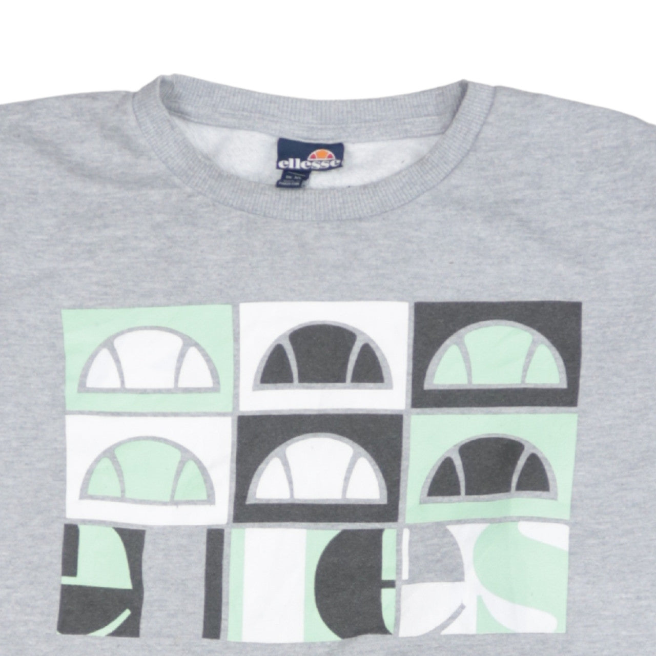Ellesse Men's Grey XL Pullover Sweatshirt Crew Neck Graphic Logo