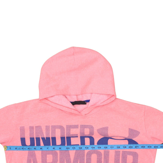 Under Armour Girls Pink Pullover Hoodie Size 14 Years Fleece ColdGear