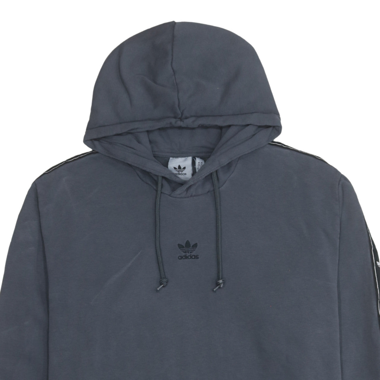 Adidas Men's Grey XL Pullover Hoodie with Logo Detail