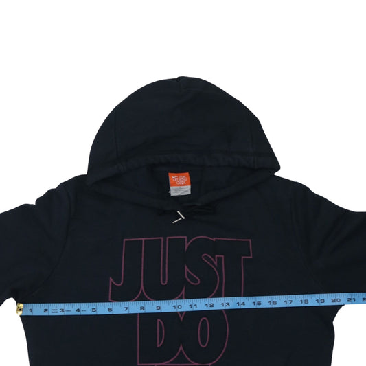 Nike Athletic Dept Women Black Pullover Hoodie L Graphic Just Do It