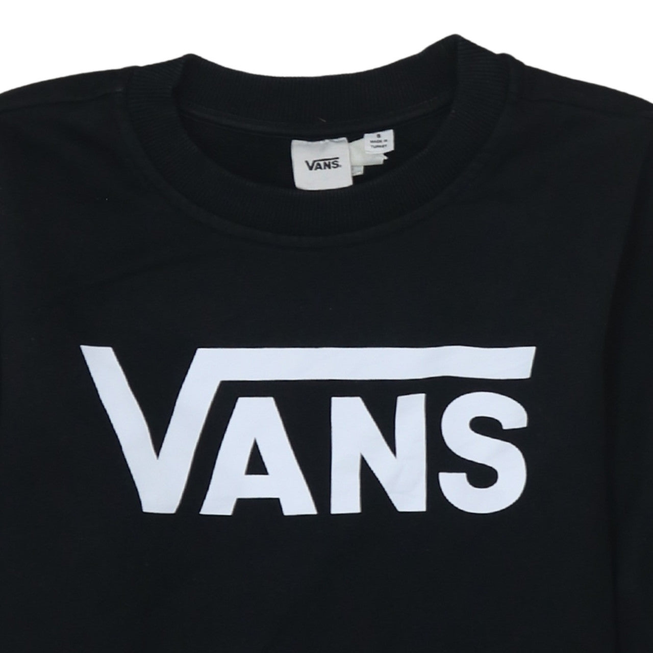 Vans Mens Black Crew Neck Logo Pullover Sweatshirt M