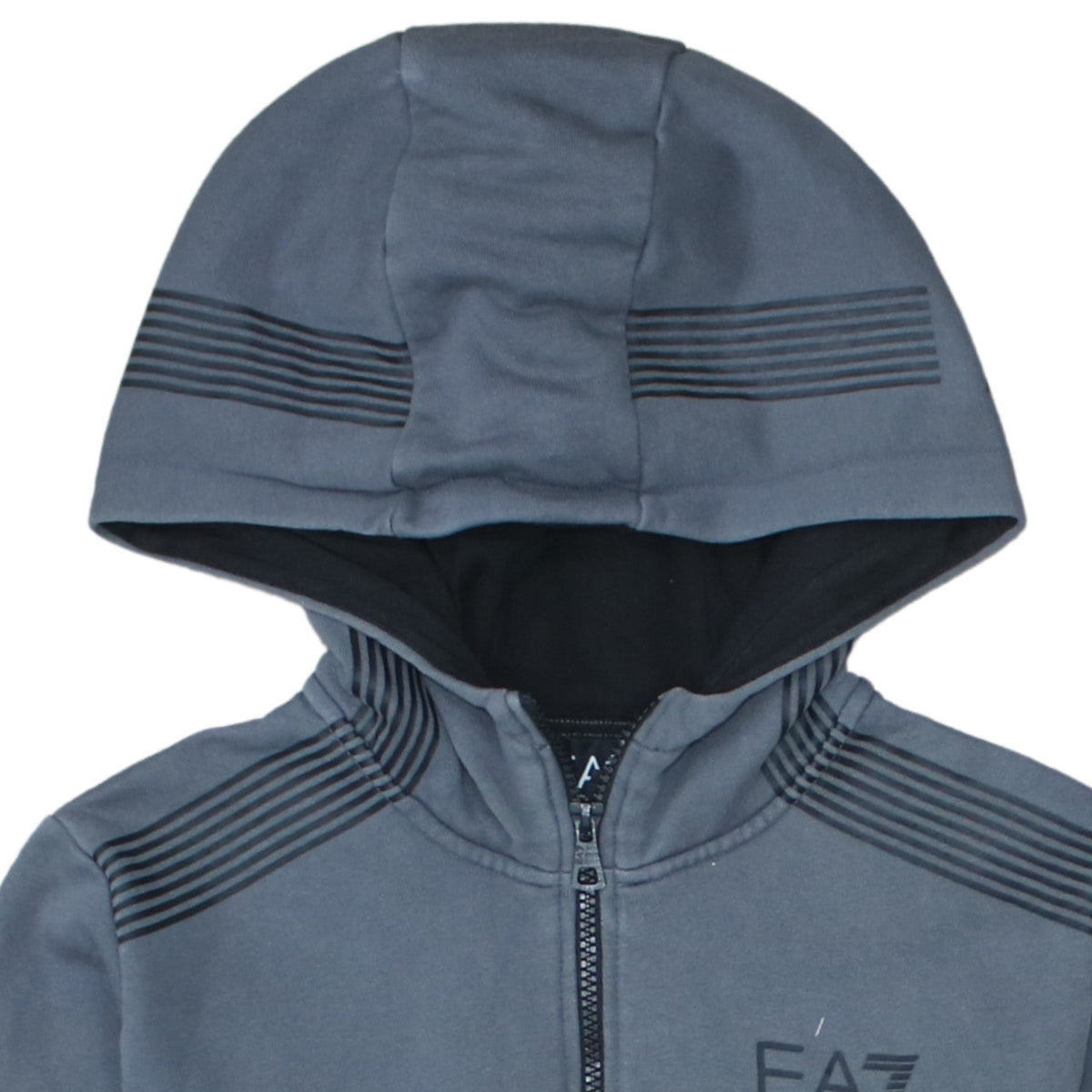 Additional view of Emporio Armani EA7 boys’ grey hoodie 14 years 1/4 zip fleece pullover
