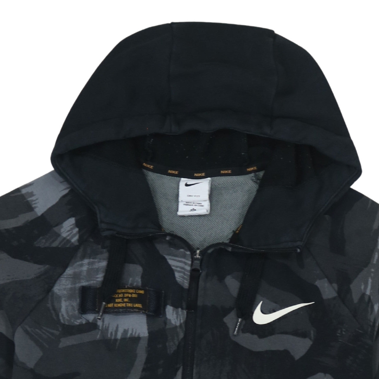 Nike Men's Black Camouflage Full Zip Dri-FIT Hoodie Size S
