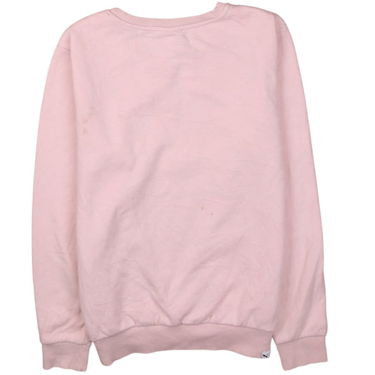 Puma Womens Pink Crew Neck Logo Sweatshirt Size 12