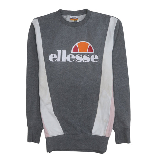 Additional front view of Ellesse Women's Grey Colourblock Logo Sweatshirt UK 8