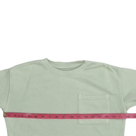 Zara Boys Green Cotton Blend Crew Neck Pullover Sweatshirt Size 8 Years