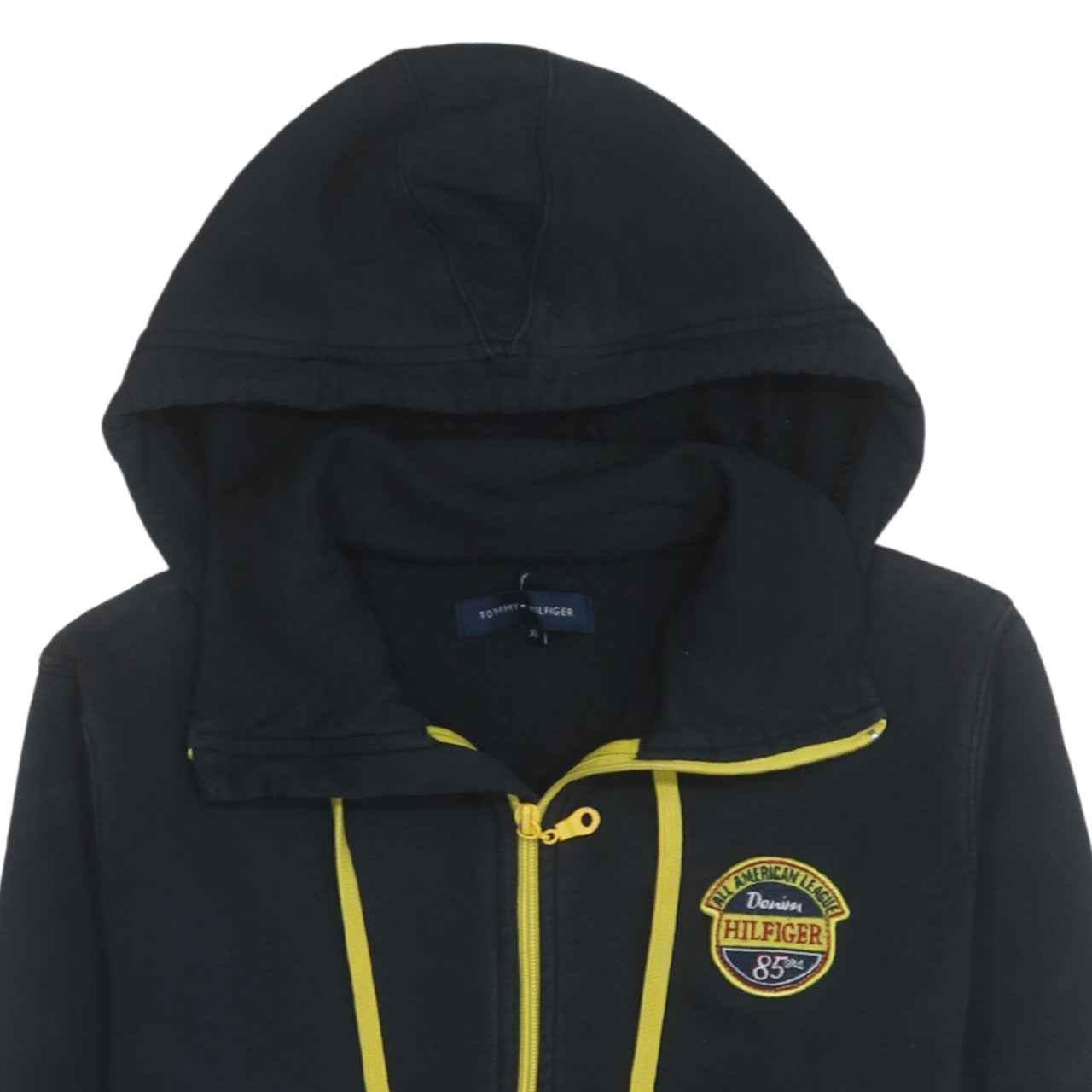 Tommy Hilfiger Girls Black Full Zip Hooded Sweatshirt XL Fleece Lined