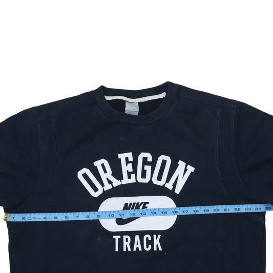 Nike Oregon Track Navy Sweatshirt Women L Crew Neck Pullover