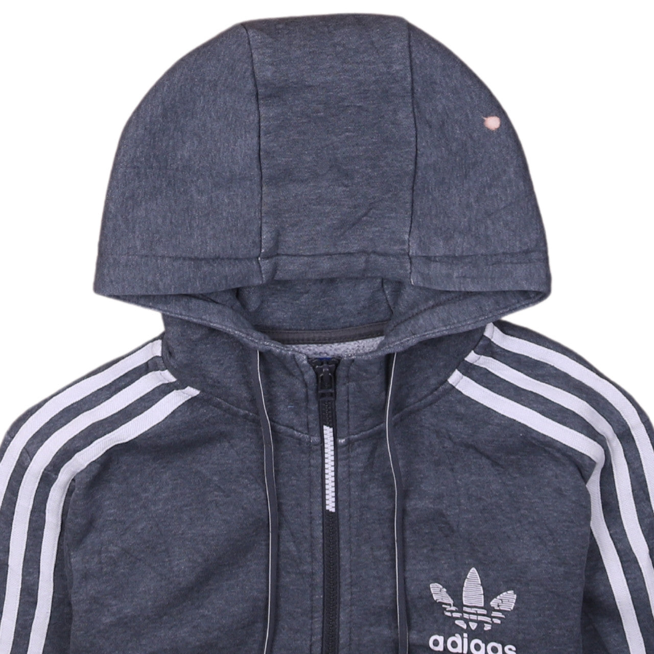 Brand and care label for Adiaas men’s grey full zip hoodie xs hooded sports jacket