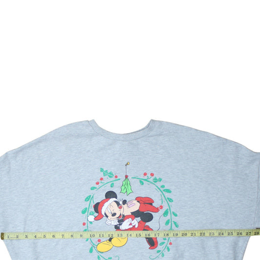 F&F Disney Women Grey Christmas Mickey Sweatshirt UK 14