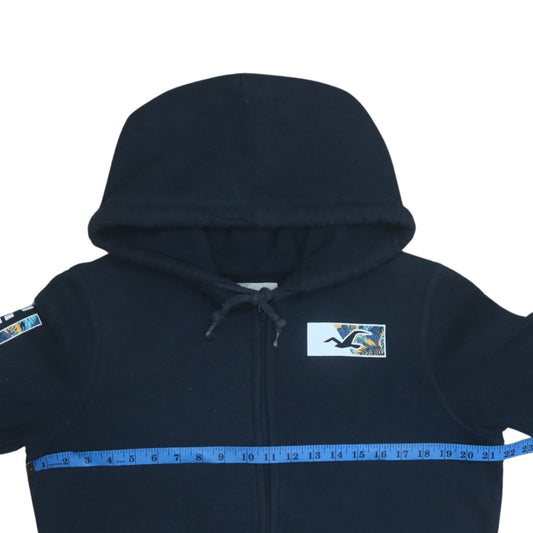Hollister Womens Navy Full Zip Hoodie Size S Cotton Blend