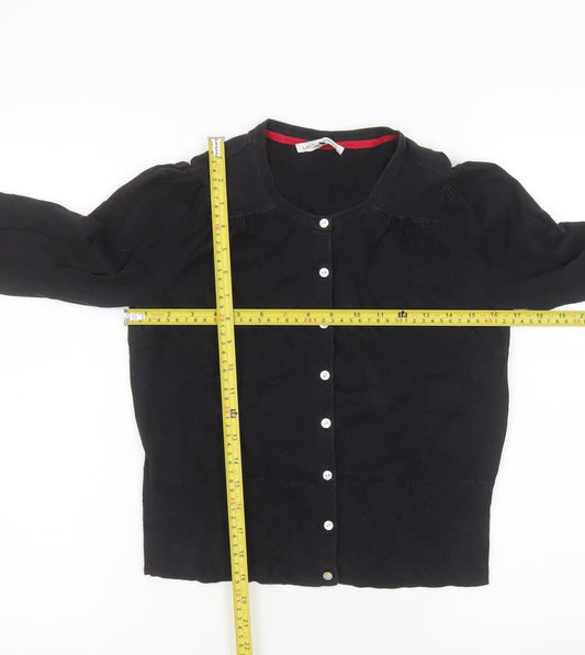 Laura Ashley Women’s Black Cotton Blend Long Sleeve Cardigan Size 12
