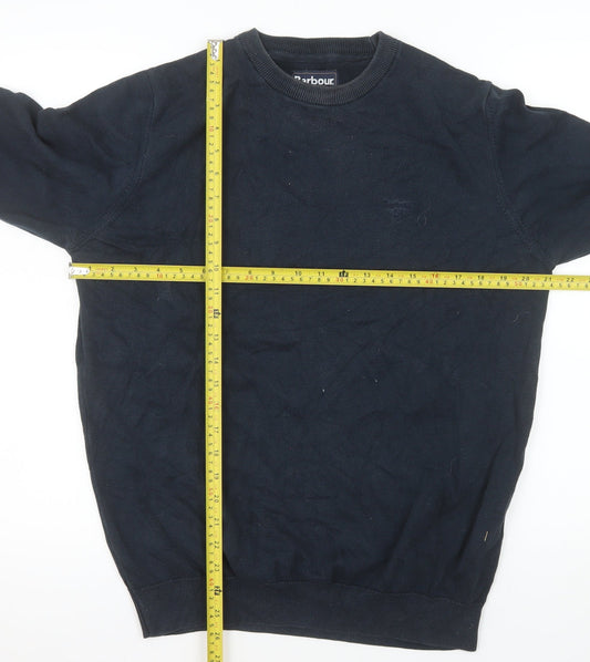Barbour Mens Blue Cotton Crew Neck Pullover Jumper M