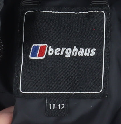 Berghaus Boys Black Hooded Puffer Jacket 11-12 Years Insulated Zip Coat