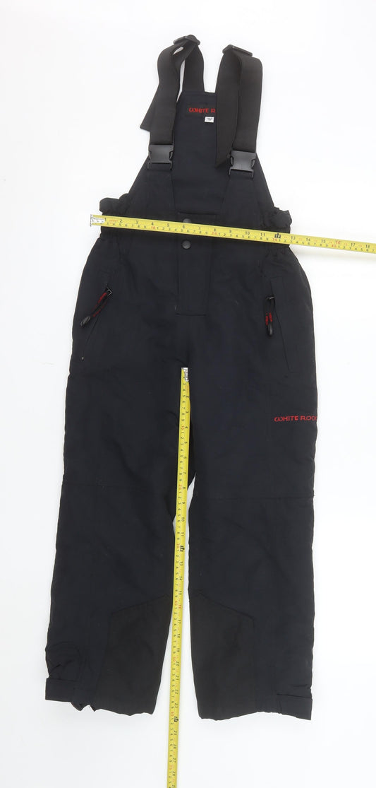 White Rock Boys Black Age 10 Waterproof Lined Ski Dungarees Snow Pants