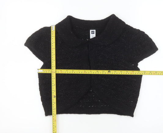 GAP Women's Black Collared Knit Shrug Jumper M