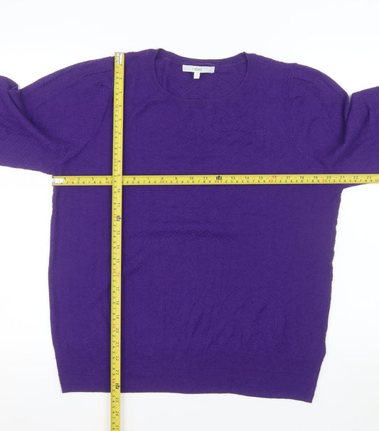 Next Women Purple Crew Neck Long Sleeve Pullover Jumper Size L
