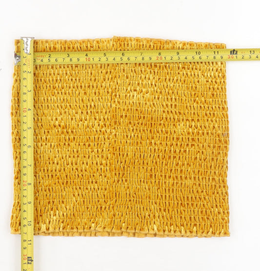 Urban Outfitters Women Yellow Cropped Strapless Velvet Tank Top M