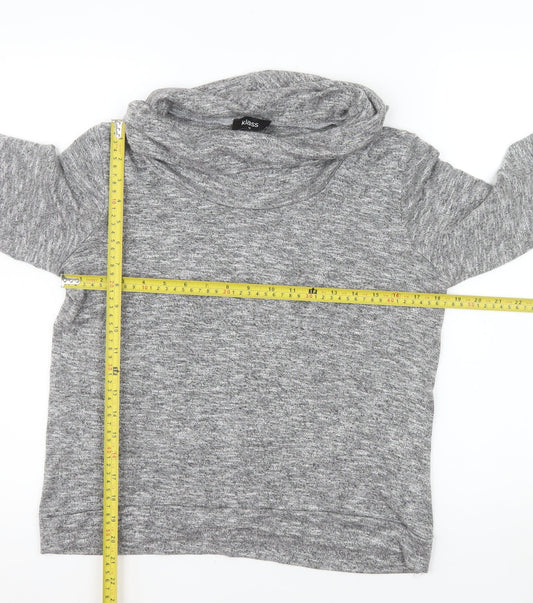 Klass Women’s Grey Cowl Neck Lightweight 3/4 Sleeve Jumper M