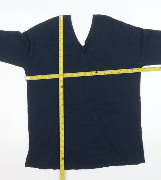 Jigsaw Women's Blue Wool V-Neck Jumper XS Long Sleeve Knitwear